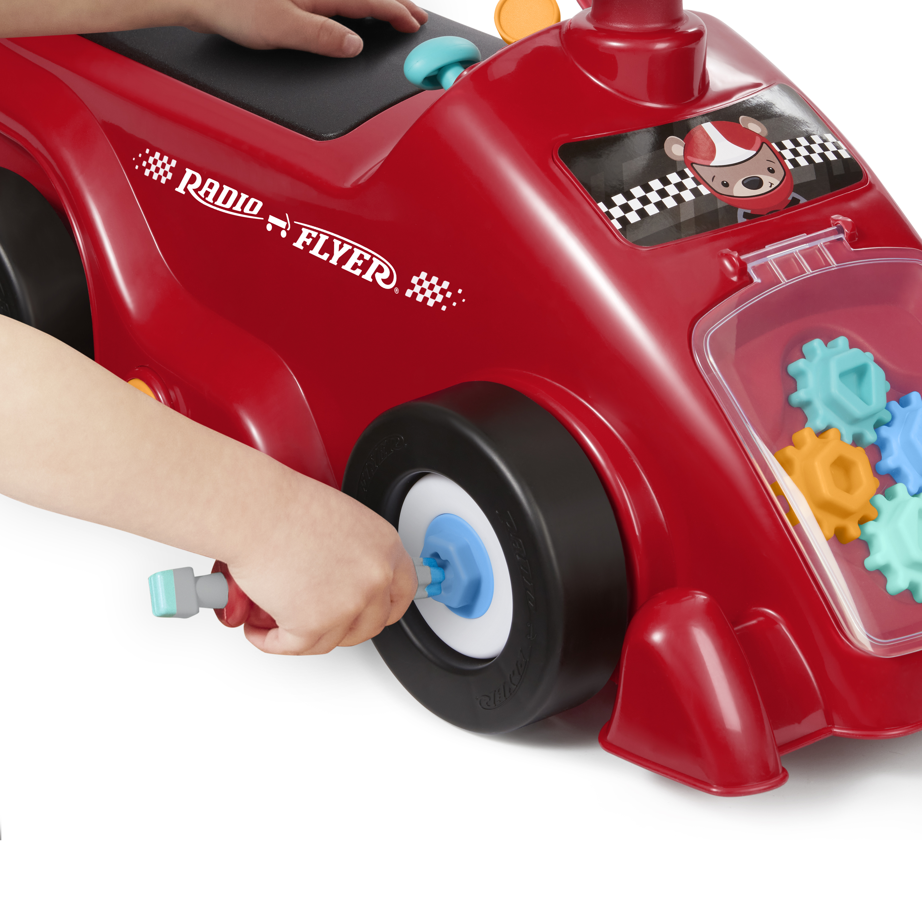 Radio Flyer Pit Stop Play Racecar Ride-On with Tools photo 5
