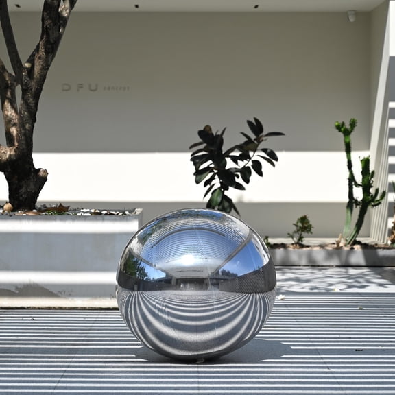 Yescom 32" Big Shiny Inflatable Mirror Ball Giant Reusable PVC Balloon for Large Disco Party Wedding Event Stage Decoration Silver