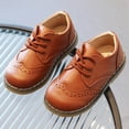 thumbnail image 7 of Boys Girls Lace Up Shoes Toddler Little Kids School Dress Shoes (Toddler/Little Kid) Brown 11.5, 7 of 7
