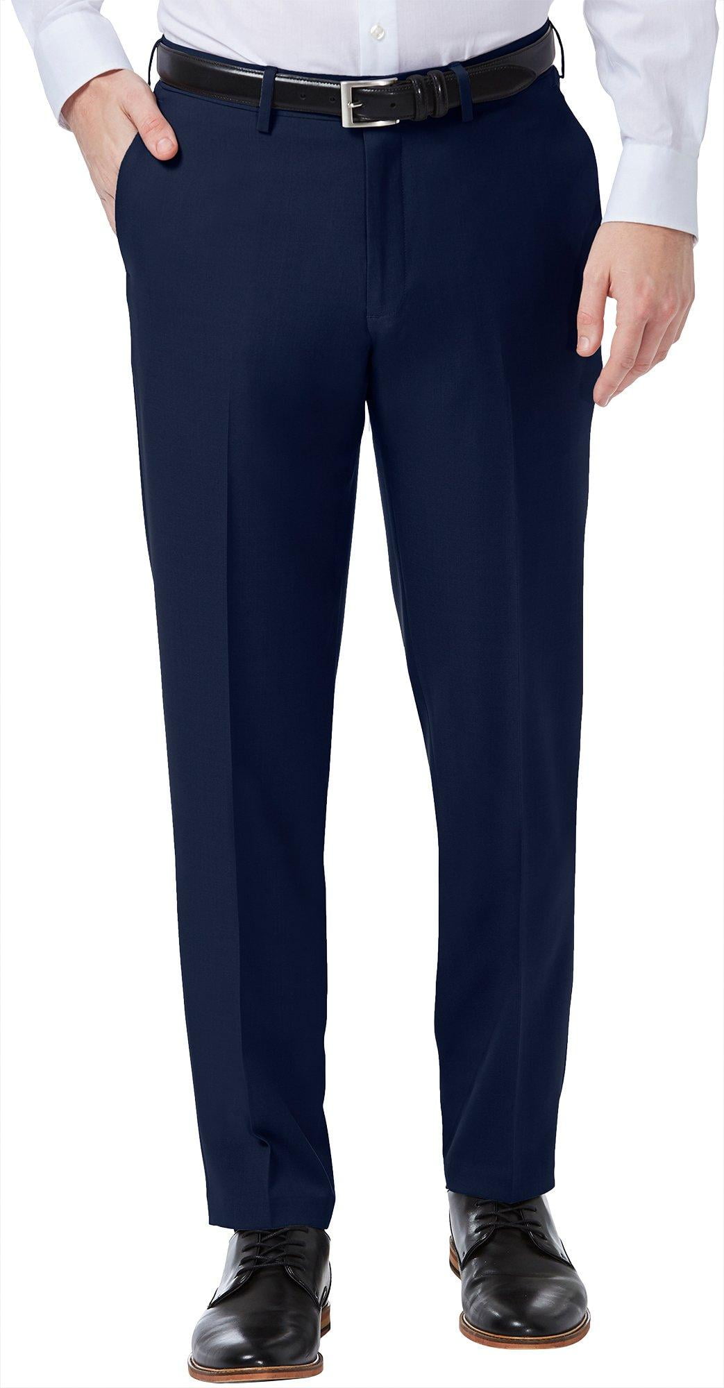 HAGGAR Mens Navy Slim Fit Stretch Pants 36X29 - Walmart.com