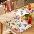 thumbnail image 4 of Placemat Set of 6 Watercolors Bird Flowers Placemats for Dining Table Orange Floral Leaf Washable Table Mats for Kitchen and Party Decor Indoor & Outdoor Use, 4 of 8