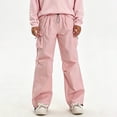 thumbnail image 2 of Men Loose Cargo Work Pants 4-Way Stretch Drawstring Outdoor Activity Trousers S-XL, 2 of 8