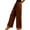 Brown, variant on Women's Fashionable Solid Color Elastic Waist Pocket Drawstring Straight Leg Casual Pants, Loose Fit Trousers,Pink,XL