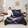 thumbnail image 4 of Castle Fairy Abstract Spiral Stripes Twin Comforter Sets,Geometric Lines Bedding Set, 4 of 8