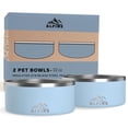 thumbnail image 1 of Juego de 2 cuencos de acero inoxidable para perros ALPINE, 960 ml, antideslizantes, 1 of 8