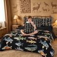 thumbnail image 4 of meiyoeat Cute Pike Fish 7 Pieces Full Size Bedding Sets For Boys,Black Watercolor Print Full Size Bed in a Bag Kids,Black Reversible, 4 of 7