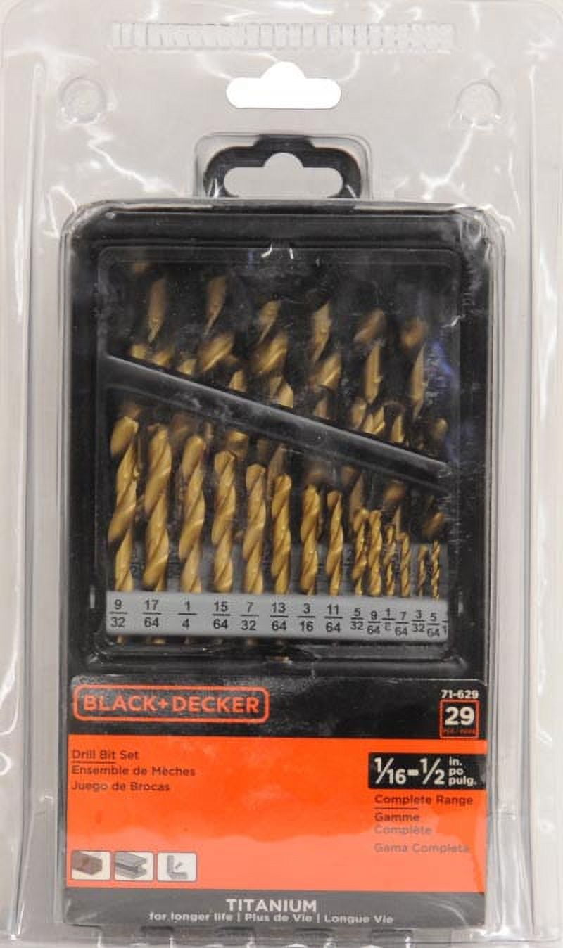 Black Decker 15573 17 PC 135 Split Point Titanium Drill Bit Set