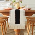 thumbnail image 1 of Chemin de Table en Coton et Lin Simple et Simple avec Pompons Assortis pour Décoration de Table à Thé de Vacances, 1 of 7
