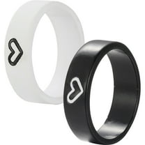 LEORX Assorted Color Alloy Matching Heart Promise Rings for Couples Comfortable Fit Wedding Bands