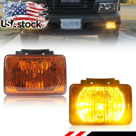 2PCS Amber Lens Front Bumper Fog Lights with  Amber LED For  2004 2005 2006 2007 2008 2009 2010 2011 2012 Chevy Colorado/GMC Canyon 2006 Isuzu i-280/i-350 2007-2008 Isuzu i-290/i-370