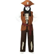 Boys Skeleton Pirate Halloween Costume Top, Pants & Hat L10-12