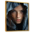 thumbnail image 2 of Designart "Portrait Of The Cerulean Codex Woman II" Fashion Woman Floater Framed Wall Art Prints, 2 of 5