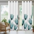 thumbnail image 6 of Teal Tulip Outdoor Curtains for Patio Waterproof, X-ray Flower Transparent Floral Plant Grommet Curtains for Porch Outside Privacy Drape for Gazebo Garden Pergola, 1 Panel, 54x84in, 6 of 9