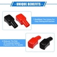 thumbnail image 3 of Unique Bargains 1 Pair Battery Terminal Insulation Covers 18mm 0.71" Car Battery Positive Negative Post Cap Red Black, 3 of 6