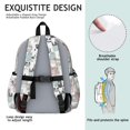 thumbnail image 5 of Multicolor Cat Head White Pattern Backpack for School, Cute School Bag with Adjustable Shoulder Straps and Padded Back, 13.4"x11"x4.7", 5 of 5