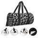 thumbnail image 3 of Fotbe Black Leopard Bolsa Deportiva de Lona Plegable con Estampado, Bolsa de Gimnasio con Bolsillo Seco/Húmedo, Bolsa de Viaje Ultraligera de Gran Capacidad, 3 of 6