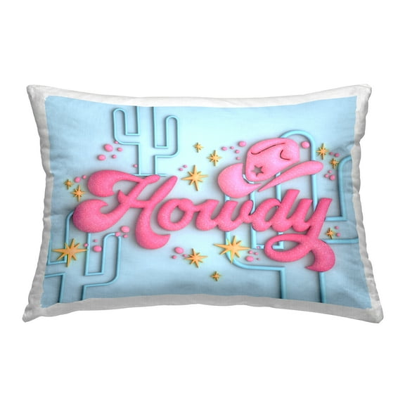 Stupell Industries Glam Howdy with Cacti Decorative Printed Throw Pillow Design by Ziwei Li.