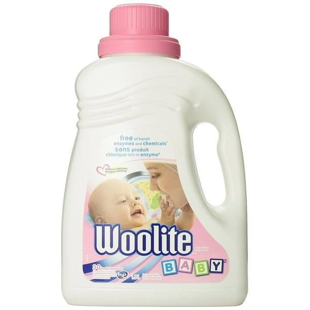 Détergent à lessive liquide hypoallergénique Woolite Baby, non parfumé, 66  brassées, 2,96 L