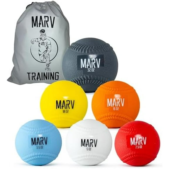 Balls - Velo Set (Soft Shell Plyo Baseball) Original Plyo with Seams Velocity Development Set - 6 Weighted Baseballs$$Sport & Recreation Other