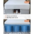 thumbnail image 7 of Modern Blue Wrap Around Bed Skirts for King Bed 16" Drop, Bed Skirt with Adjustable Elastic Belt Dust Ruffle Bed Valance for Bedroom Hotel Luxury Abstract Diamond Luxury Gradient Bed Frame Cover, 7 of 7
