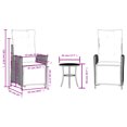 thumbnail image 4 of vidaXL 3 Piece Bistro Set with Cushions Brown Poly Rattan, 4 of 5