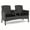 Black, variant on Furniture of America Azur Gray Metal Wicker Patio Conversation Loveseat