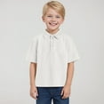 thumbnail image 6 of BAnala Boys Clothes Toddler Boys Girls Shirts Collared Cotton Short Sleeve Pullover Unisex Classic Solid Color School Uniform White,3-4 Years, 6 of 7