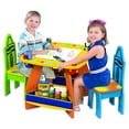 thumbnail image 2 of Grow'n Up Crayola Kids Wooden Multi-Color Activity Table and Chair Set for Ages 3 to 8, 2 of 7