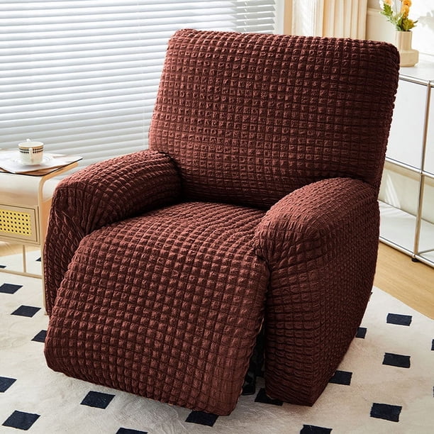 Nvzi Funda de sofá Fundas de sofá 1 plaza Funda de sillón reclinable marrón para sofá de sala de estar Fácil ajuste Lavable Muebles Protector de sofá