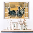 thumbnail image 2 of Adhesivos de pared 3D con cebra para ventana, safari, animales, pastizales, 90 x 60 cm, 2 of 3