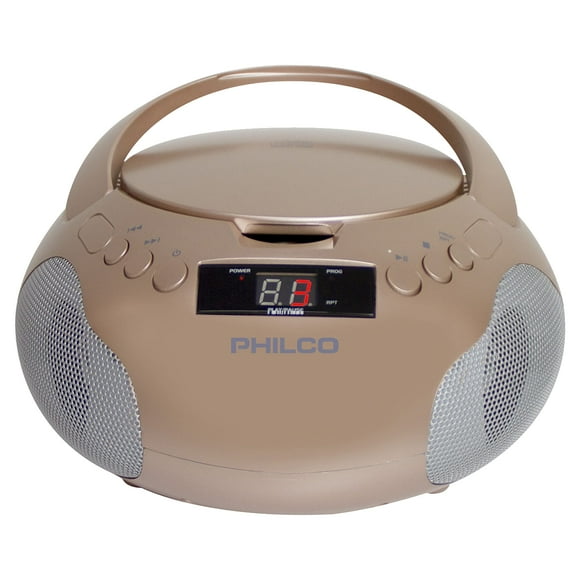 Reproductor de CD portátil Boombox Philco Rose Gold con altavoces