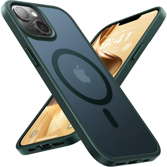 Magnetic for iPhone 14 Case Compatible with MagSafe, [16FT Drop Protection] Shockproof iPhone 14 Phone Case for MagSafe Wallet Sleeve, Magnetic Car Holder, Magnetic Charger, Alpine Green