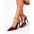 thumbnail image 6 of On feet& in love Women's Slingback Pumps, Croc-Embossed Patent Leather Pointed Toe Heels for Party Office, 6 of 7