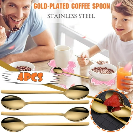 

Kitchen Teaspoons Spoons Pack Plated Set Mini 4Gold Of Steel Stainless Kitchen，Dining & Bar