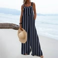 thumbnail image 2 of Rutainlusire Women's Striped Jumpsuits with Pockets Sleeveless Loose Fit Fashion Wide Leg Trousers, 2 of 7