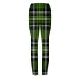 thumbnail image 7 of Kvture Women Stretch Yoga Leggings Plaid Print Running Gym Workout Leggings Elastic High Waisted Slim Fit Tights Buttery Soft Lightweight Legging Green XL, 7 of 7
