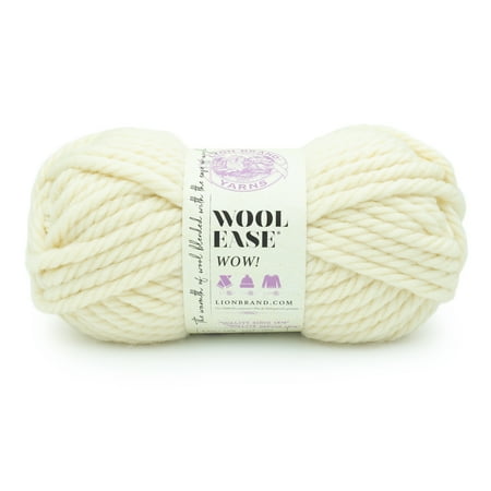 UPC: 0842093138662 | Lion Brand Yarn Wool-Ease WOW Cream Jumbo Acrylic  Wool Off-White Yarn 1 Skein