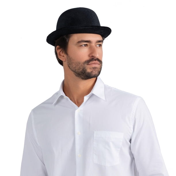 Disfraz negro de Hat Dress Up America Derby Velvet Bowler para niños