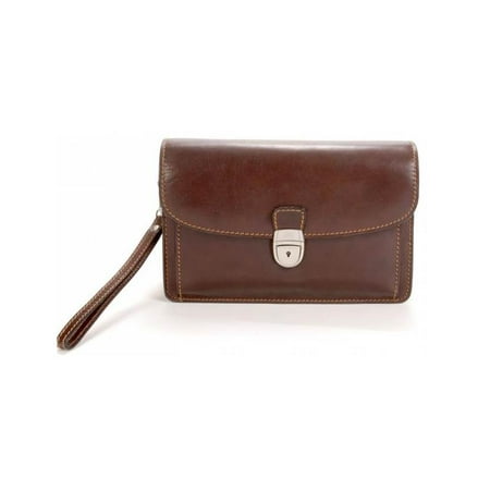 Tony Perotti Brown Bag - Veneto Leather Horizontal Flap-Over Carry All Bag