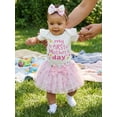 thumbnail image 6 of BemeyourBBs Newborn Baby Girl My First Mothers Day Outfits Letter Print Round Neck Short Sleeve Romper Floral Tulle Tutu Skirts Set Headband 3Pcs Infant Girl Spring Summer Clothes, 6 of 9