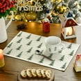 thumbnail image 3 of mubwai Beige Xmas Tree Merry Christmas Placemats for Dining Table, 12 x 18 Inch Seasonal Winter Washable Table Mats Set of 6, 3 of 6