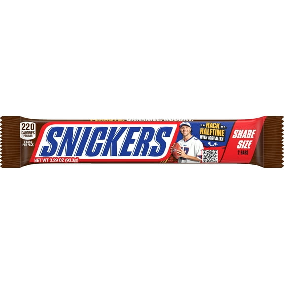 Snickers NFL Football Milk Chocolate Candy Bars, Share Size - 3.29 oz (Package May Vary)