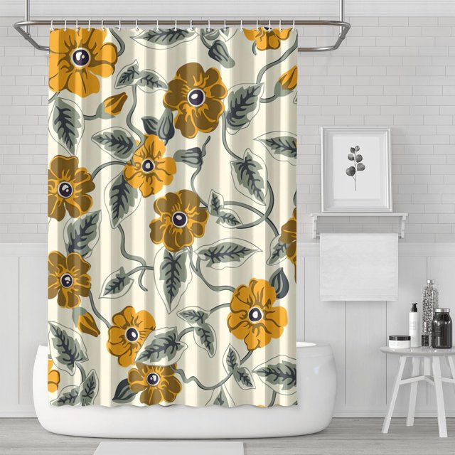 Ensemble de Rideau de Douche avec Encliquetable, Rustique Neutre Rétro Boho (3) Rideaux de Douche Réutilisables Doublure de Douche Minimaliste Polyester Doublure de Douche, 72x72 Pouces