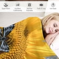 thumbnail image 3 of WERPE Sunflower Throw Blanket Super Soft Warm Flannel Blanket Sunflower Gifts Blanket Applicable All Season for Bed Couch Living Room White, 3 of 6