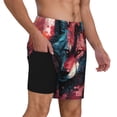 thumbnail image 2 of Balery Red Flame Wolf Head Bañador para hombre, shorts de playa de secado rápido con entrepierna y forro de compresión-3X-Large, 2 of 6