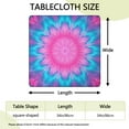thumbnail image 2 of Pink Blue Tie Dye Flower Pattern Square Fitted Tablecloth with Elastic Edge,Square Table Cover,Washable Elastic Table Cover for Home Kitchen Party Decor 34"x34", 2 of 6