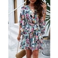 thumbnail image 2 of YNIQUE Women's Fashion Casual Loose V-Neck Half-Sleeved Floral Print Dress, 2 of 6