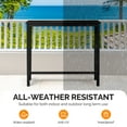 thumbnail image 2 of Ktaxon 45" Outdoor Bar Table, Wood Rectangle Narrow Counter Height Table, Weather Resistant Pub Table for Balcony Patio Garden Yard Poolside, Black, 2 of 5