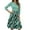 Green, variant on WTOBBY Women's Stylish Floral Print Waistband Round Neck 3/4 Sleeve Dress, Flowy Midi Sundress with Casual Elegance for Summer,Black L