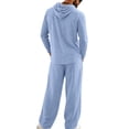 thumbnail image 4 of GrmtClth Men' Linen Sets Outfits Casual Hoodie Clothes Gym Long Pants Button Down Long Sleeve Fashion 2 Piece Set Light Blue 3XL, 4 of 6